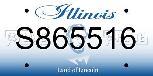 S865516 Illinois License Plate