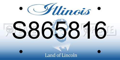 S865816 Illinois License Plate