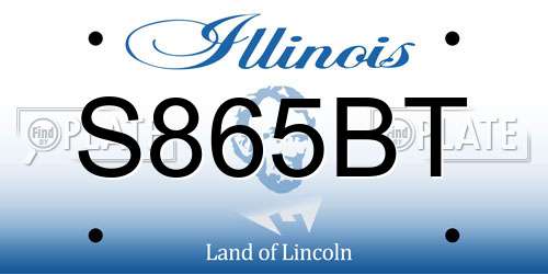 S865BT Illinois License Plate
