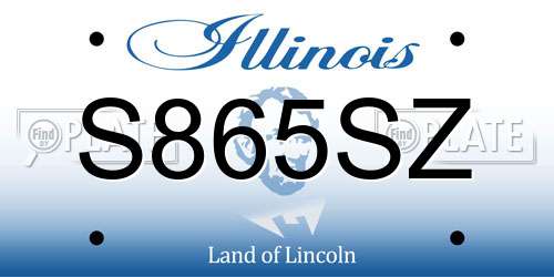 S865SZ Illinois License Plate