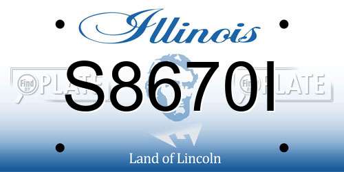 S8670I Illinois License Plate
