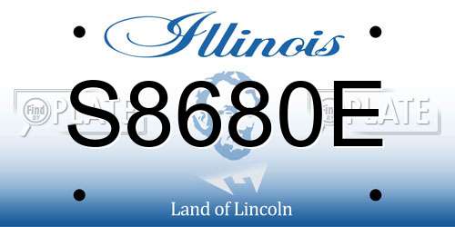 S8680E Illinois License Plate
