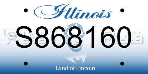 S868160 Illinois License Plate