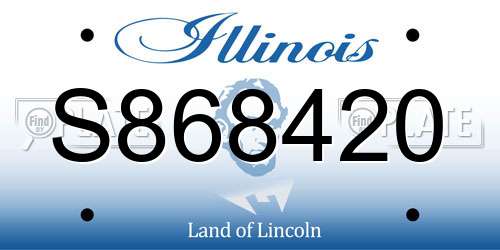 S868420 Illinois License Plate