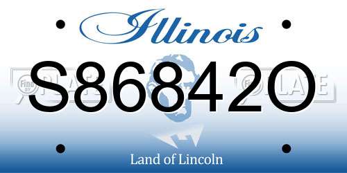 S86842O Illinois License Plate