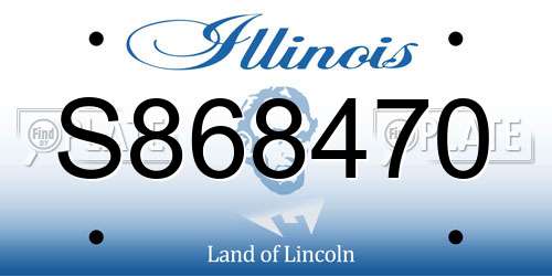 S868470 Illinois License Plate