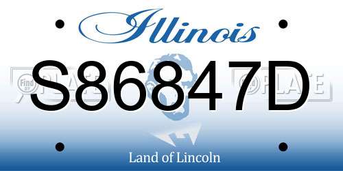 S86847D Illinois License Plate