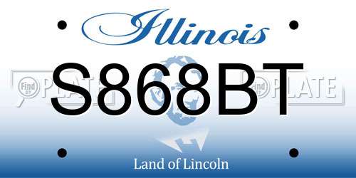 S868BT Illinois License Plate