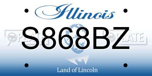 S868BZ Illinois License Plate