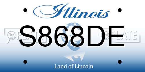 S868DE Illinois License Plate