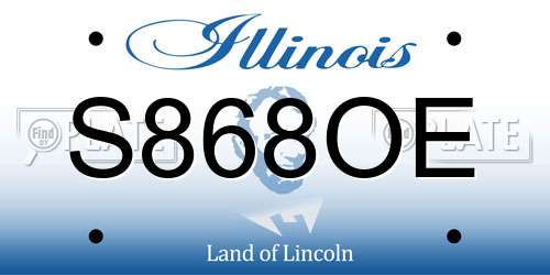 S868OE Illinois License Plate