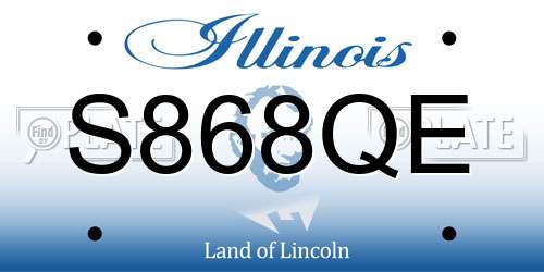 S868QE Illinois License Plate