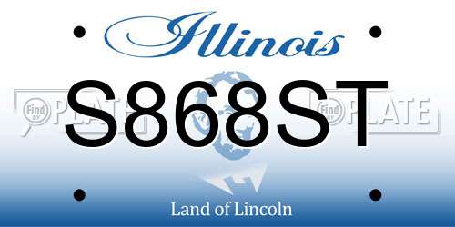S868ST Illinois License Plate