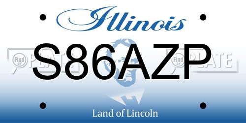 S86AZP Illinois License Plate