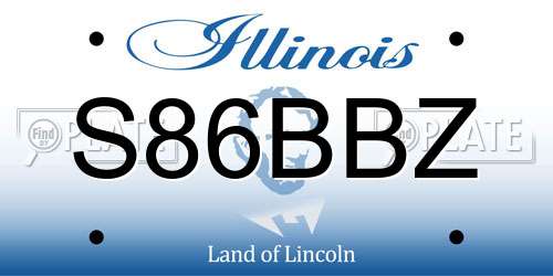S86BBZ Illinois License Plate