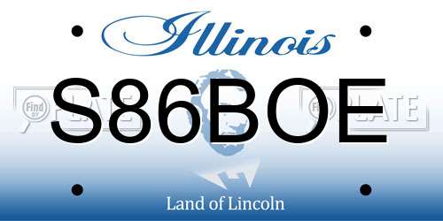 S86BOE Illinois License Plate