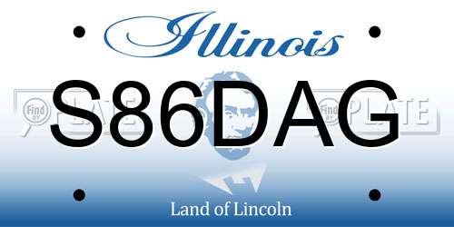 S86DAG Illinois License Plate