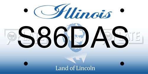 S86DAS Illinois License Plate