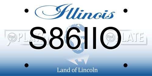 S86IIO Illinois License Plate