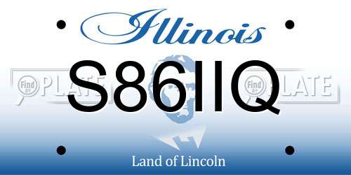 S86IIQ Illinois License Plate