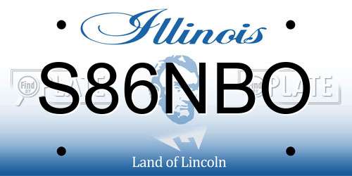S86NBO Illinois License Plate