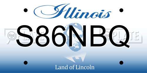 S86NBQ Illinois License Plate