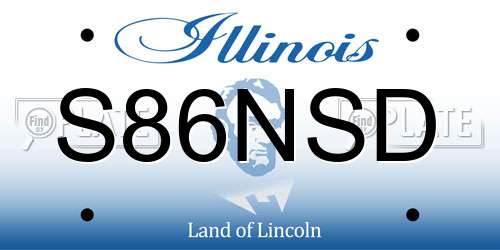 S86NSD Illinois License Plate