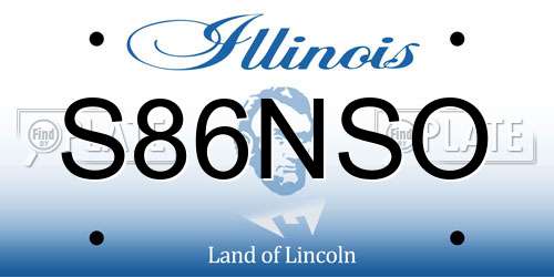 S86NSO Illinois License Plate