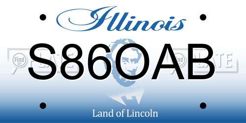 S86OAB Illinois License Plate