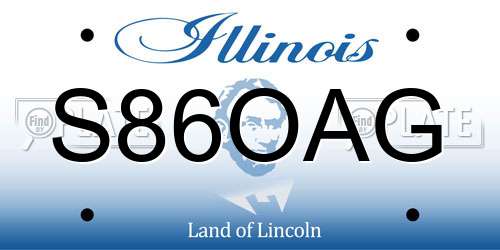 S86OAG Illinois License Plate