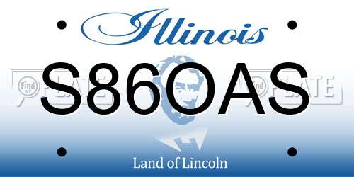 S86OAS Illinois License Plate