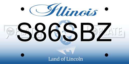 S86SBZ Illinois License Plate