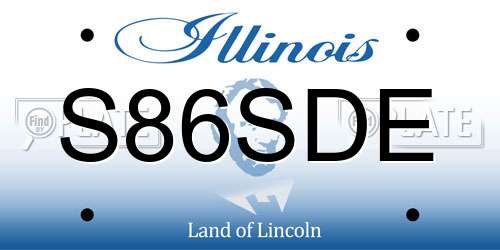 S86SDE Illinois License Plate