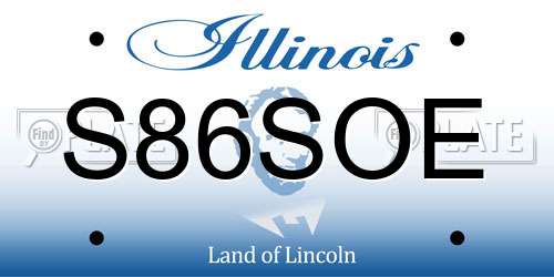 S86SOE Illinois License Plate