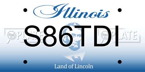 S86TDI Illinois License Plate