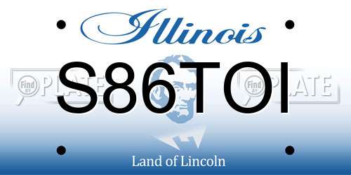 S86TOI Illinois License Plate