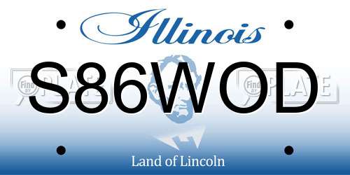 S86WOD Illinois License Plate