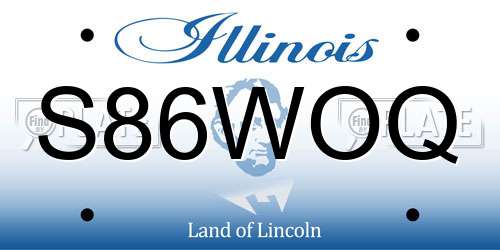 S86WOQ Illinois License Plate