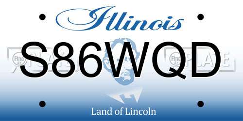 S86WQD Illinois License Plate