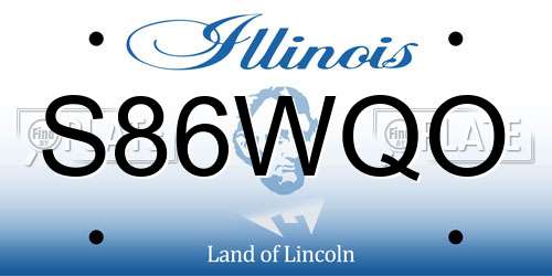S86WQO Illinois License Plate