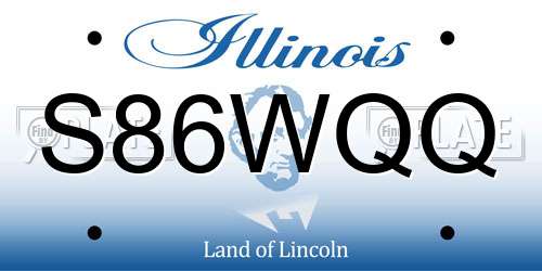 S86WQQ Illinois License Plate
