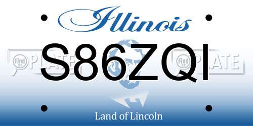 S86ZQI Illinois License Plate