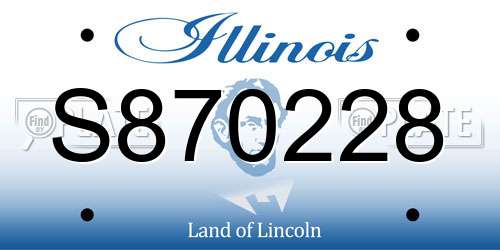 S870228 Illinois License Plate