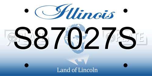 S87027S Illinois License Plate