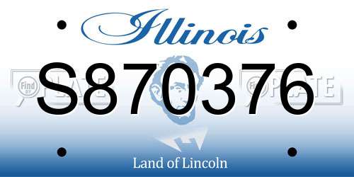 S870376 Illinois License Plate