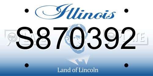 S870392 Illinois License Plate