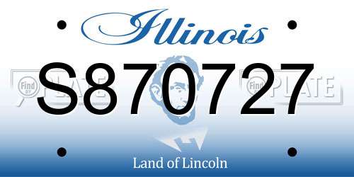 S870727 Illinois License Plate