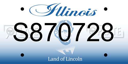 S870728 Illinois License Plate