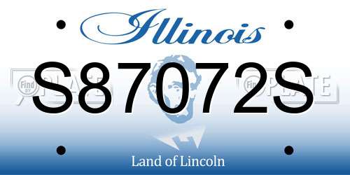 S87072S Illinois License Plate