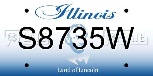 S8735W Illinois License Plate